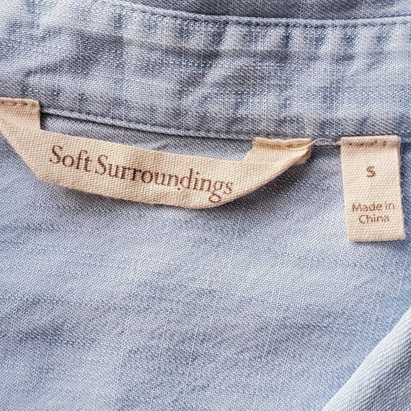 Soft Surroundings Je Veux 100% Lyocell Shirt Light Chambray Size S - Picture 11 of 16